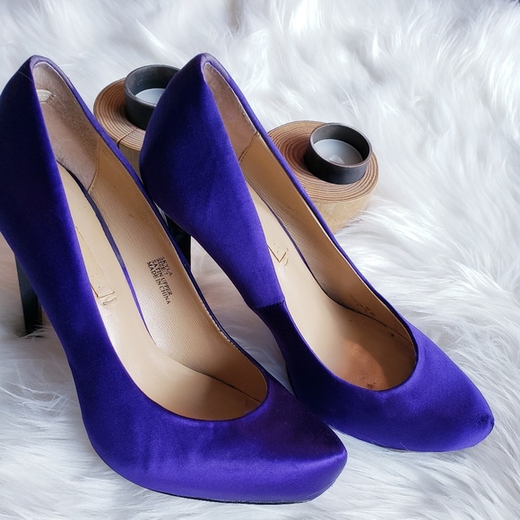 BCBG Skyla Satin Deep Purple Pumps - Picture 2 of 8